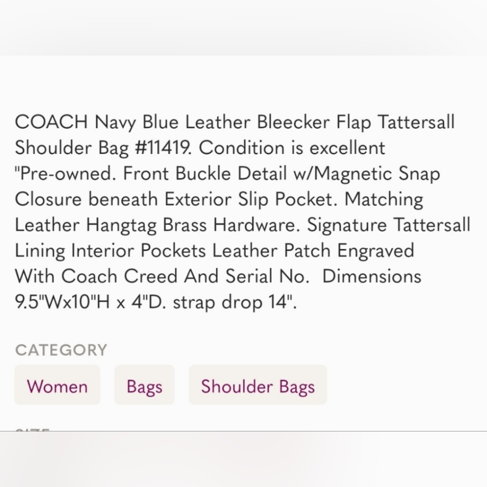 Coach Blue Legacy Tattersall Bleeker Large Flawp - Picture 13 of 17